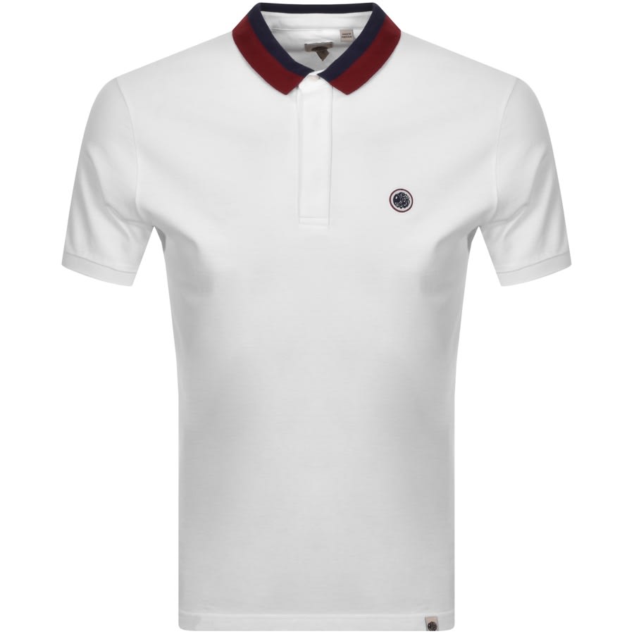 Alternative Image for ProductPretty Green Contrast Collar Polo T Shirt White1
